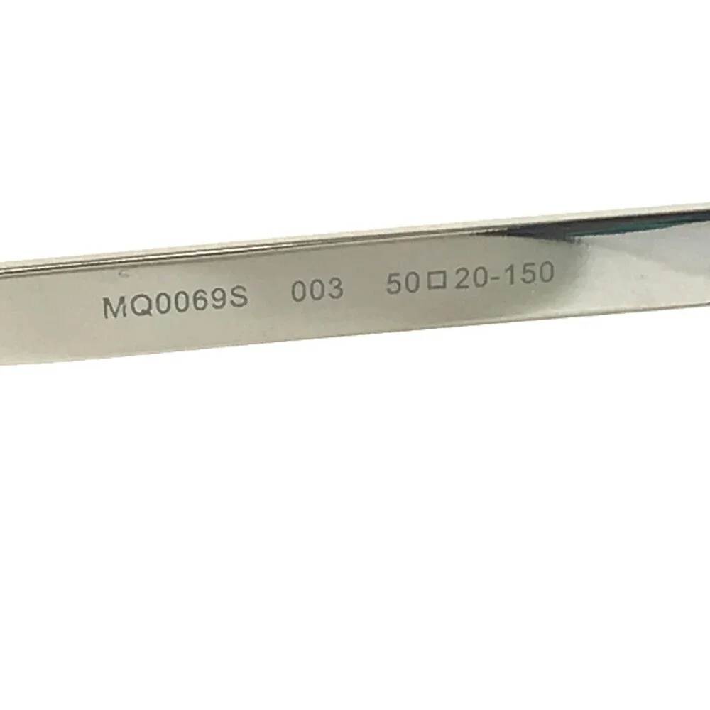 McQ Sunglasses MQ0069S 003 Blue Silver Tortoise Round Frames with Blue Lenses